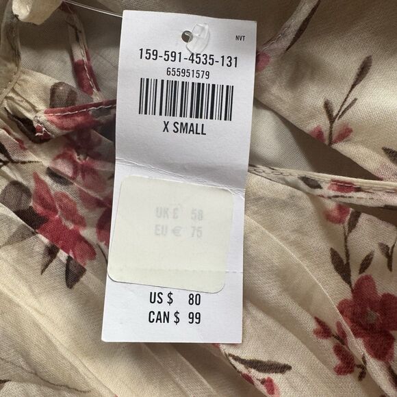 NWT Abercrombie & Fitch Floaty Dress XS Trapeze Mini Floral Boho Lightweight - Picture 11 of 11